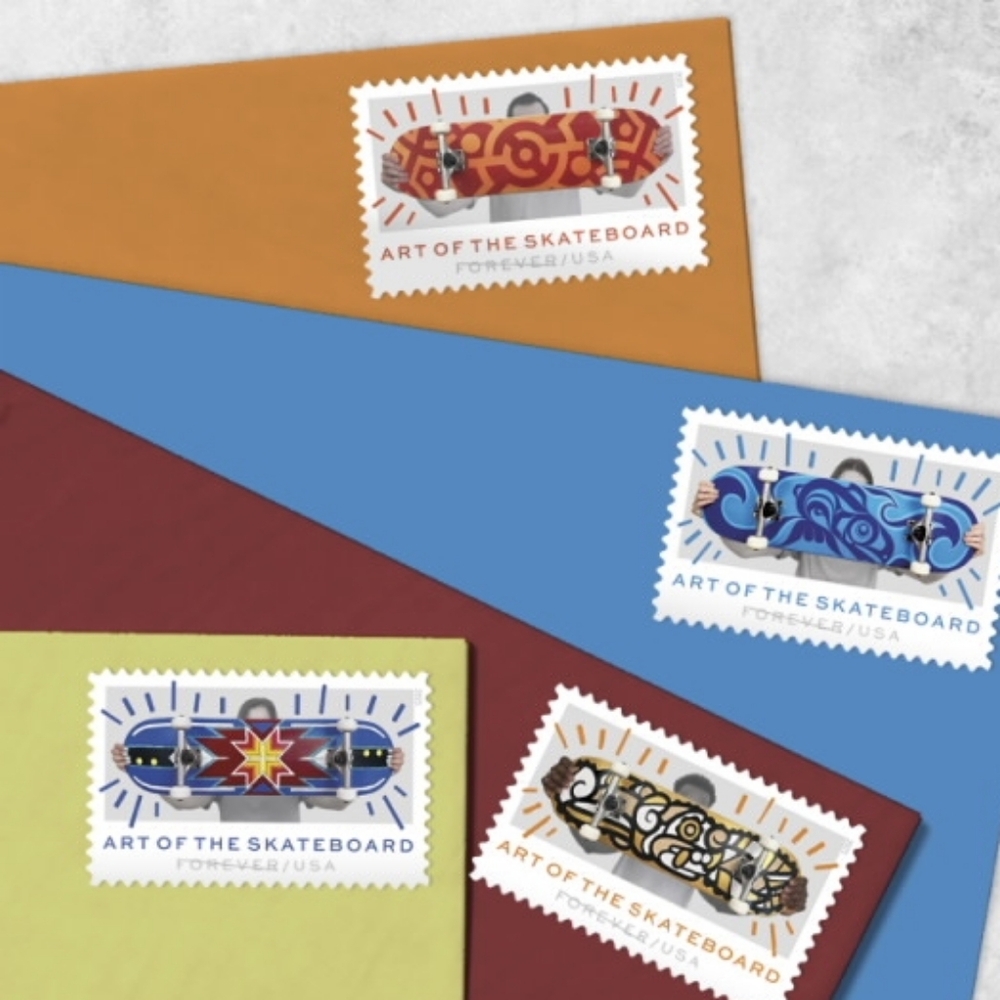 100 Art Of The Skateboard Forever '23 Postage Stamps USPS Bachelor Party Wedding